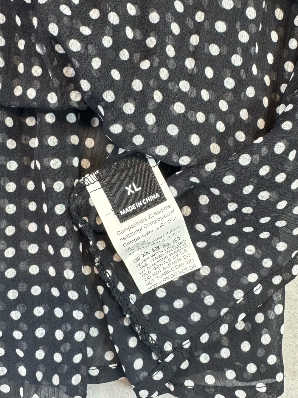 Black Polka Sheer Dot Lace Cami Top XL - Picture 2 of 5
